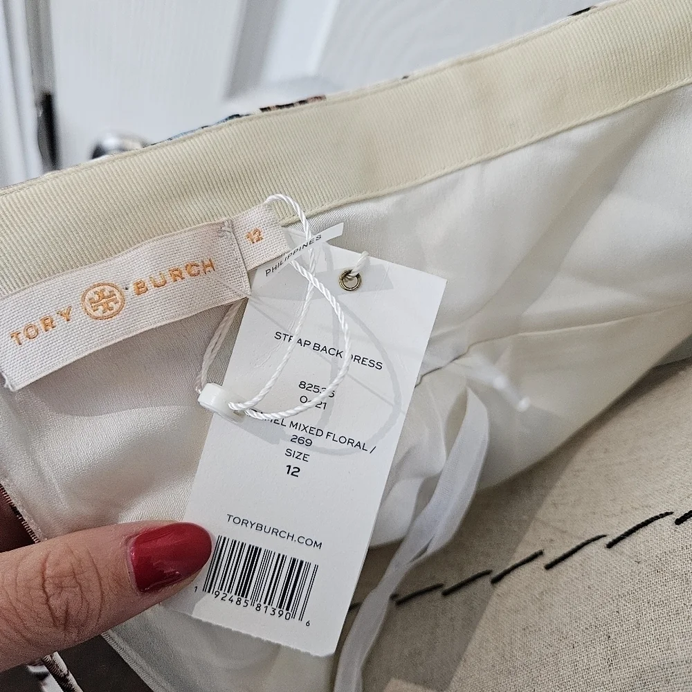 Tory Burch Strap Midi Dress in Caramel Mixed Floral